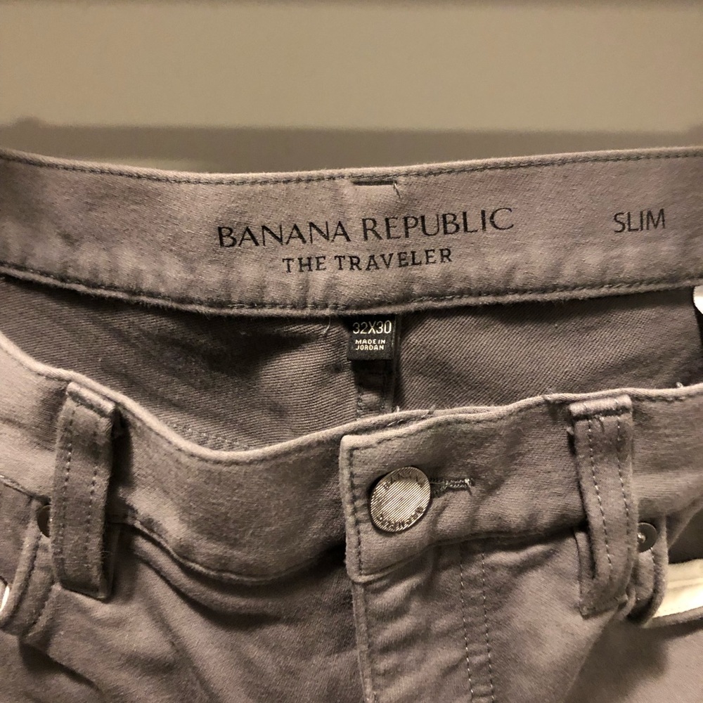 Gray Banana Republic Traveler Slim Pant - 32x32